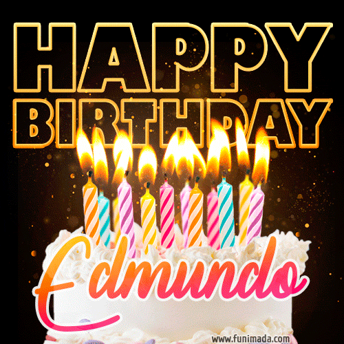 Edmundo - Animated Happy Birthday Cake GIF for WhatsApp