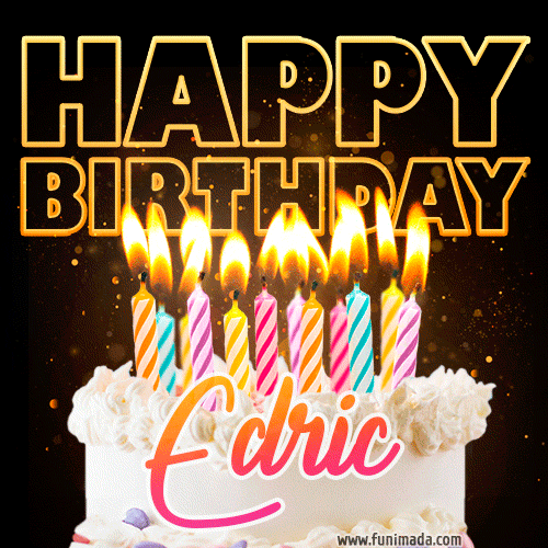 Edric - Animated Happy Birthday Cake GIF for WhatsApp