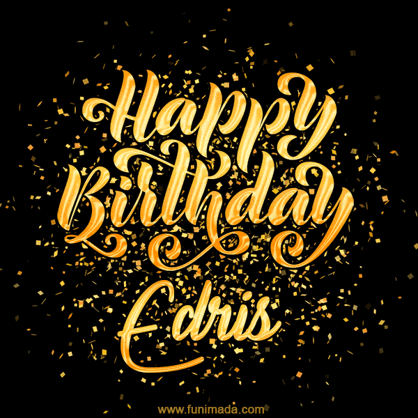 Happy Birthday Card for Edris - Download GIF and Send for Free