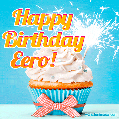 Happy Birthday, Eero! Elegant cupcake with a sparkler.