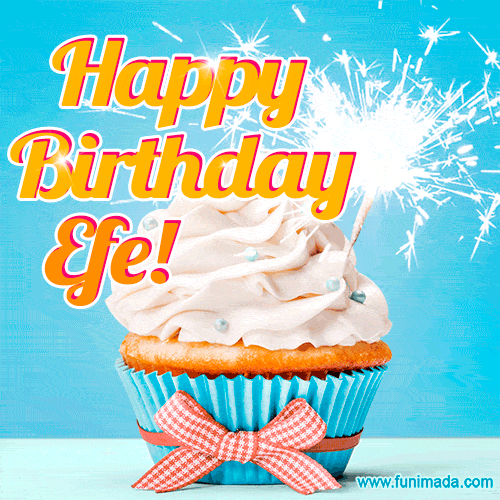 Happy Birthday, Efe! Elegant cupcake with a sparkler.
