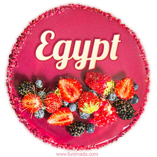 Happy Birthday Cake with Name Egypt - Free Download
