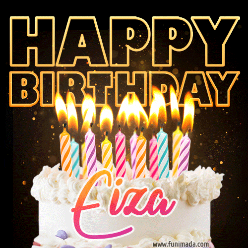 Eiza - Animated Happy Birthday Cake GIF Image for WhatsApp