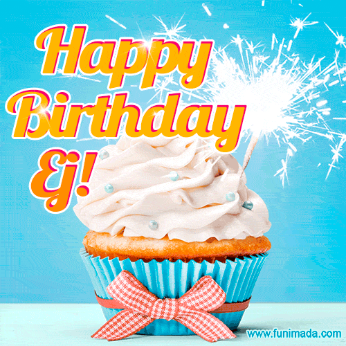 Happy Birthday, Ej! Elegant cupcake with a sparkler.