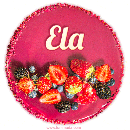 Happy Birthday Cake with Name Ela - Free Download