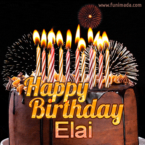 Chocolate Happy Birthday Cake for Elai (GIF)