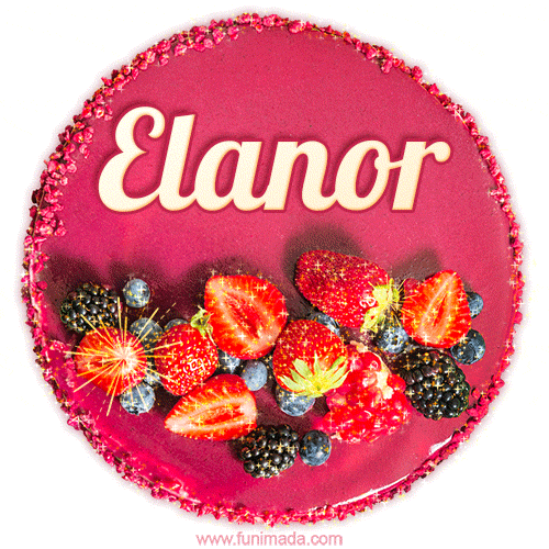Happy Birthday Cake with Name Elanor - Free Download