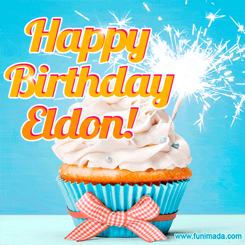 Happy Birthday, Eldon! Elegant cupcake with a sparkler.