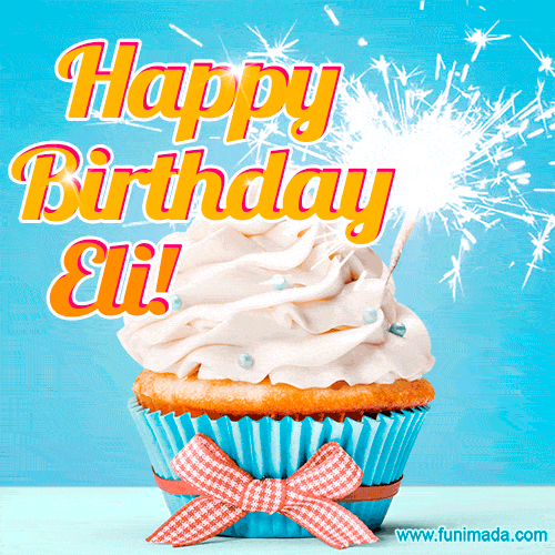 Happy Birthday, Eli! Elegant cupcake with a sparkler.