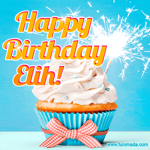 Happy Birthday, Elih! Elegant cupcake with a sparkler.