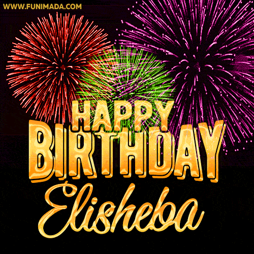 Wishing You A Happy Birthday, Elisheba! Best fireworks GIF animated greeting card.