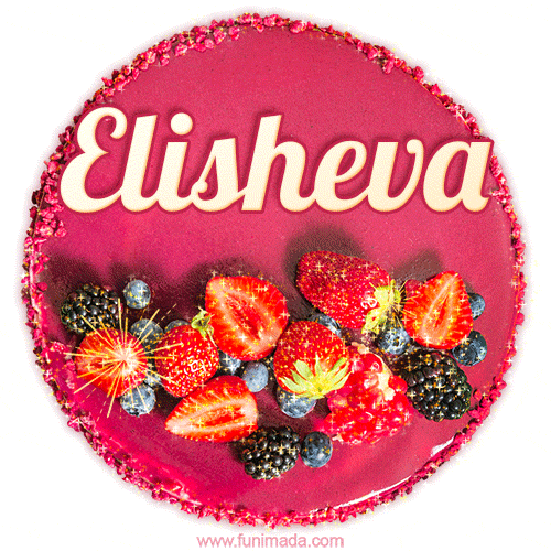 Happy Birthday Cake with Name Elisheva - Free Download