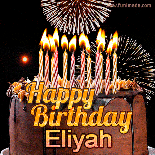 Chocolate Happy Birthday Cake for Eliyah (GIF)