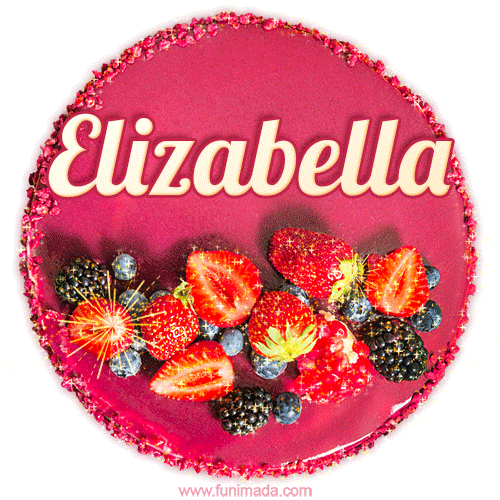 Happy Birthday Cake with Name Elizabella - Free Download