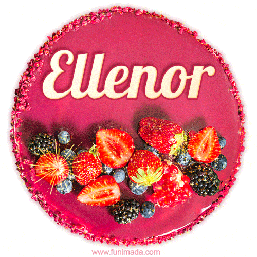 Happy Birthday Cake with Name Ellenor - Free Download