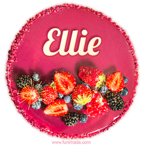 Happy Birthday Cake with Name Ellie - Free Download