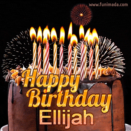 Chocolate Happy Birthday Cake for Ellijah (GIF)
