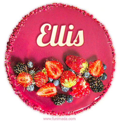 Happy Birthday Cake with Name Ellis - Free Download