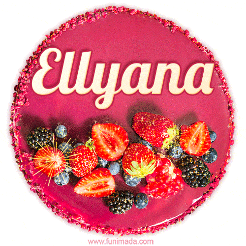 Happy Birthday Cake with Name Ellyana - Free Download