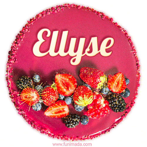 Happy Birthday Cake with Name Ellyse - Free Download