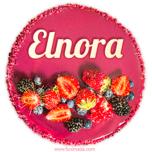 Happy Birthday Cake with Name Elnora - Free Download