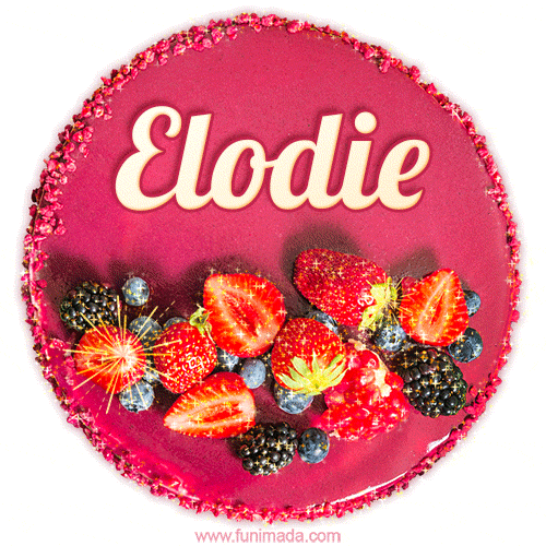 Happy Birthday Cake with Name Elodie - Free Download
