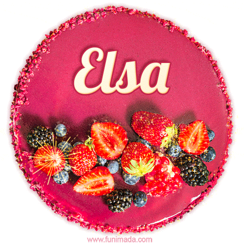 Happy Birthday Cake with Name Elsa - Free Download