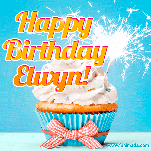 Happy Birthday, Elwyn! Elegant cupcake with a sparkler.