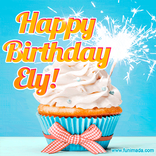 Happy Birthday, Ely! Elegant cupcake with a sparkler.