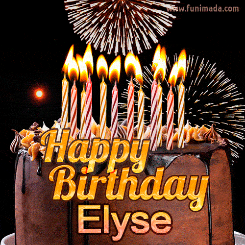 Chocolate Happy Birthday Cake for Elyse (GIF)