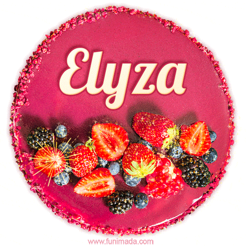 Happy Birthday Cake with Name Elyza - Free Download