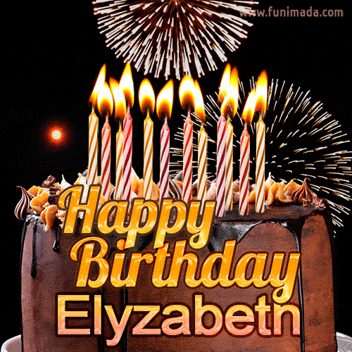Chocolate Happy Birthday Cake for Elyzabeth (GIF)