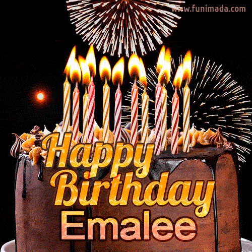 Chocolate Happy Birthday Cake for Emalee (GIF)