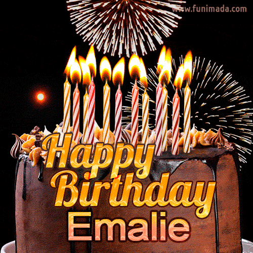 Chocolate Happy Birthday Cake for Emalie (GIF)