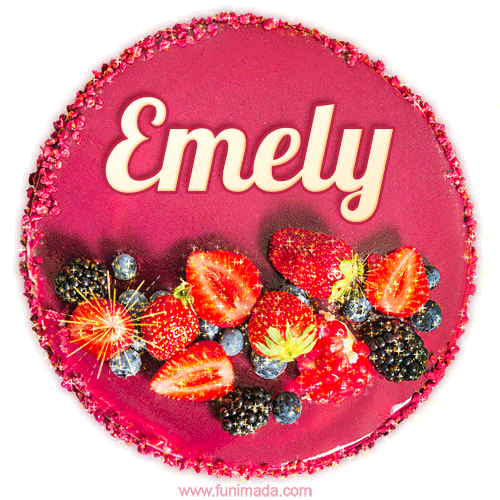 Happy Birthday Cake with Name Emely - Free Download