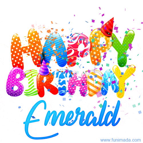 Happy Birthday Emerald - Creative Personalized GIF With Name