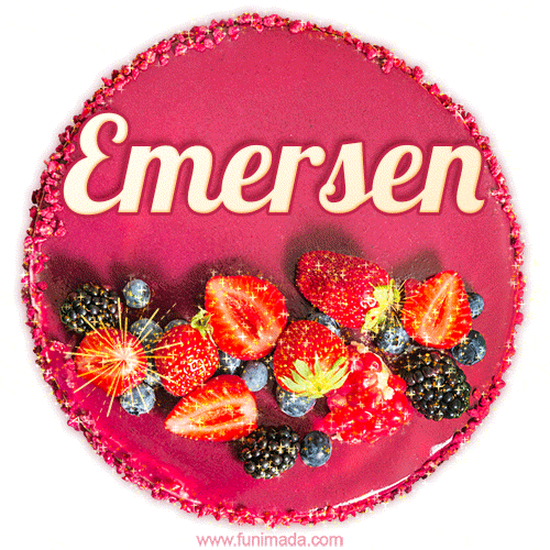 Happy Birthday Cake with Name Emersen - Free Download