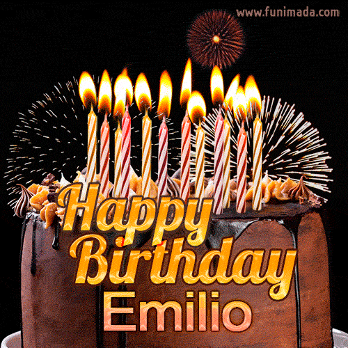 Chocolate Happy Birthday Cake for Emilio (GIF)