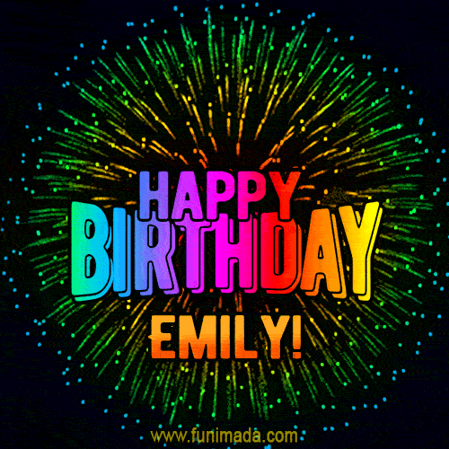 New Bursting with Colors Happy Birthday Emily GIF and Video with Music