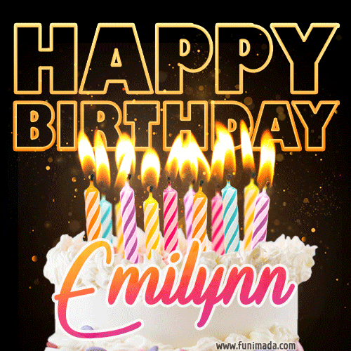 Emilynn - Animated Happy Birthday Cake GIF Image for WhatsApp