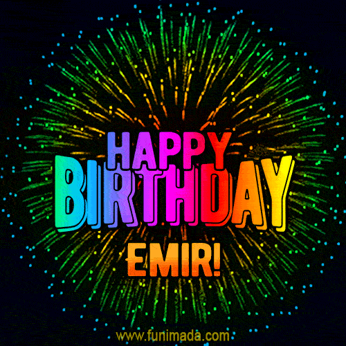New Bursting with Colors Happy Birthday Emir GIF and Video with Music