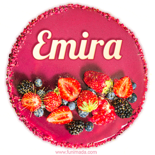 Happy Birthday Cake with Name Emira - Free Download