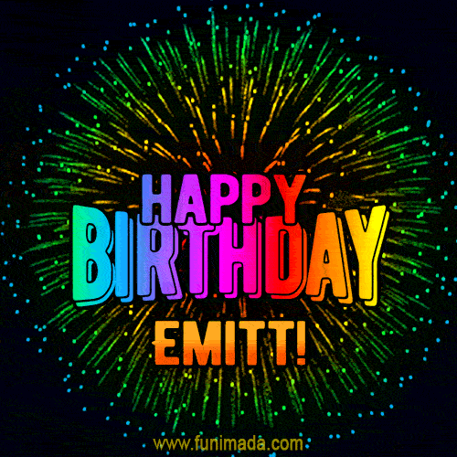 New Bursting with Colors Happy Birthday Emitt GIF and Video with Music