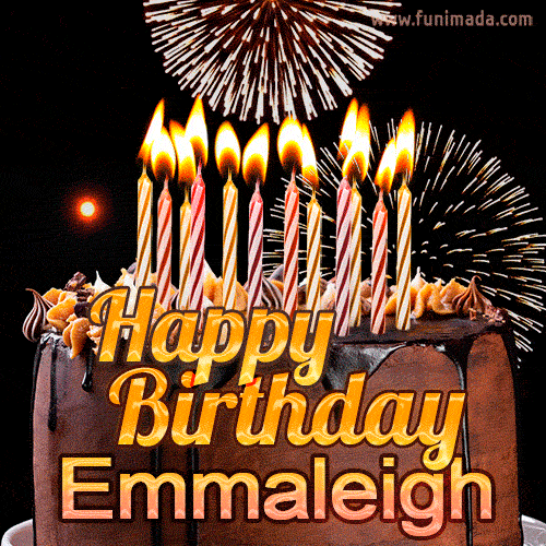 Chocolate Happy Birthday Cake for Emmaleigh (GIF)