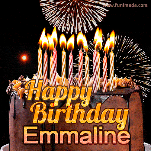 Chocolate Happy Birthday Cake for Emmaline (GIF)