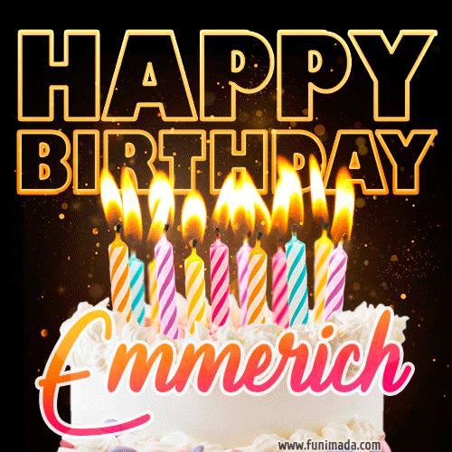 Emmerich - Animated Happy Birthday Cake GIF for WhatsApp