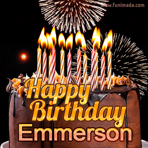 Chocolate Happy Birthday Cake for Emmerson (GIF)
