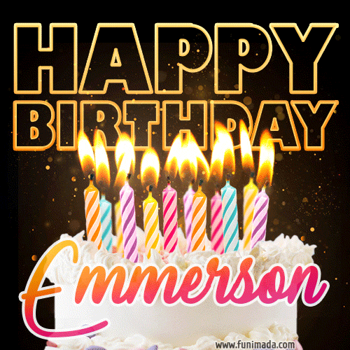 Emmerson - Animated Happy Birthday Cake GIF Image for WhatsApp