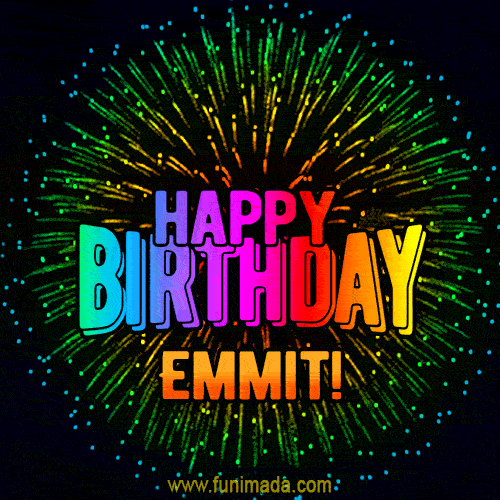 New Bursting with Colors Happy Birthday Emmit GIF and Video with Music