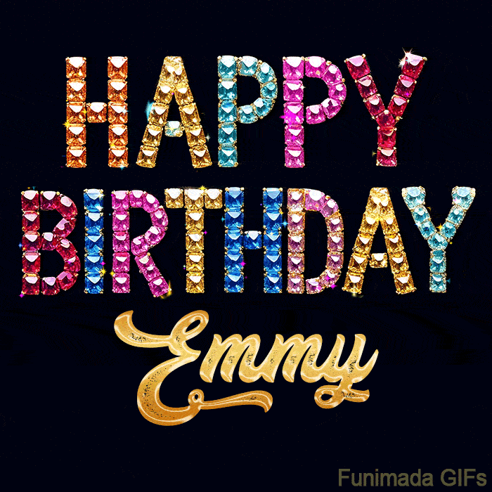 Sparkling Happy Birthday Emmy GIF With Jewel Lettering Download On Sparkling Happy Birthday Emmy GIF With Jewel Lettering Download On